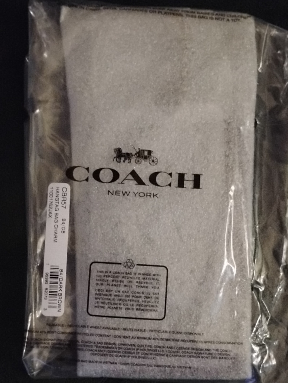 Coach New York XL Large Brown Hangtag Factory Wrapped